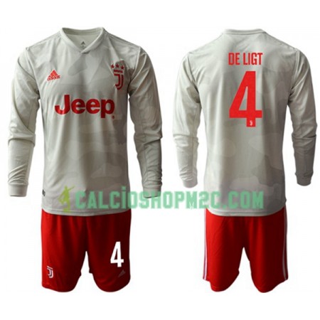 Juventus DE LIGT 4 Bambino Maglia Trasferta 2019/2020 Manica Lunga (+ Pantaloncini)